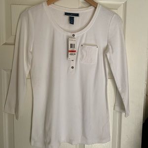 Karen Scott white long sleeve top